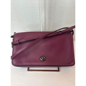 Coach 1941 Dinky Crossbody Bag Glovetanned Leather Purple Berry - see pics/notes
